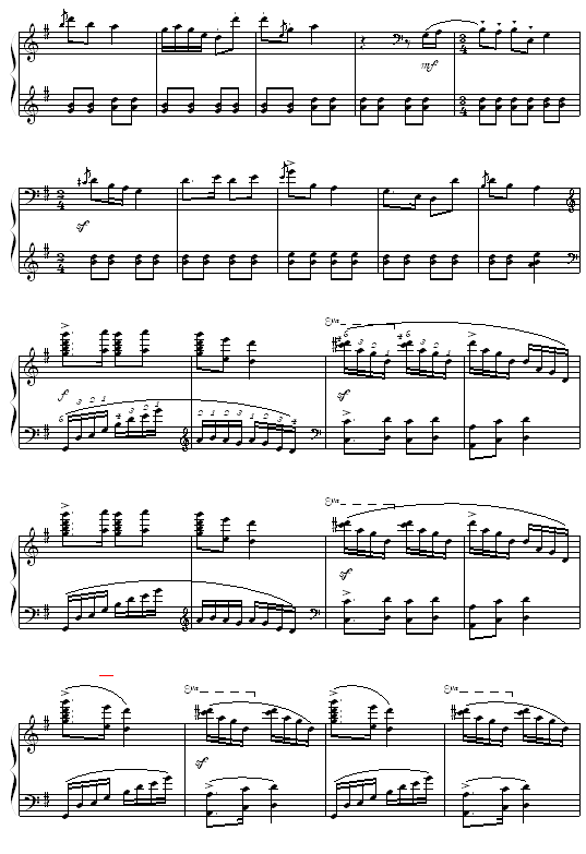 翻身的日子钢琴曲谱（图4）