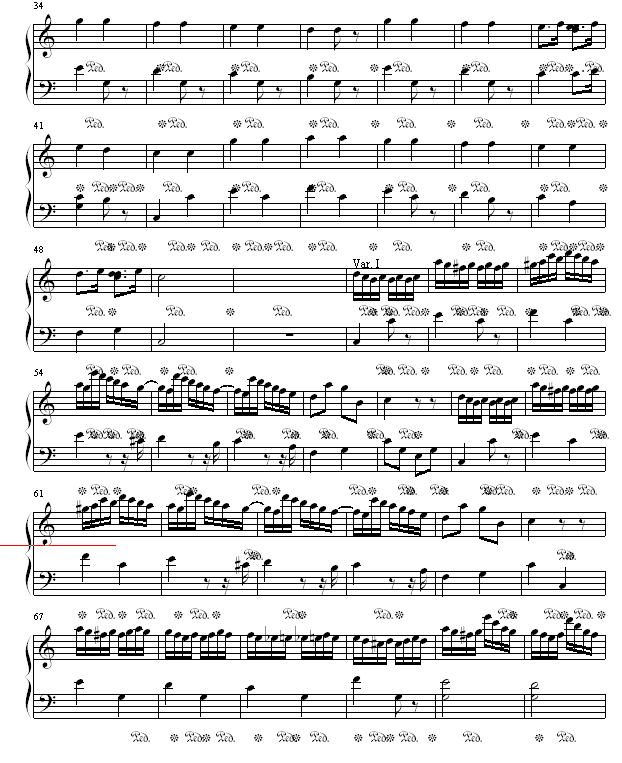小星星变奏曲钢琴曲谱（图2）
