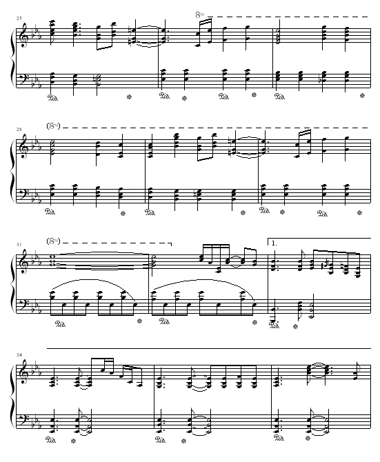 忧郁河上的桥钢琴曲谱（图3）
