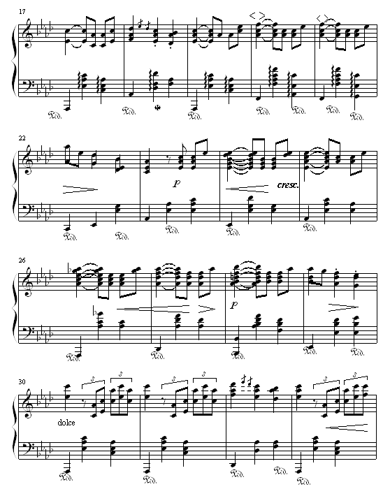 降A大调圆舞曲钢琴曲谱（图2）