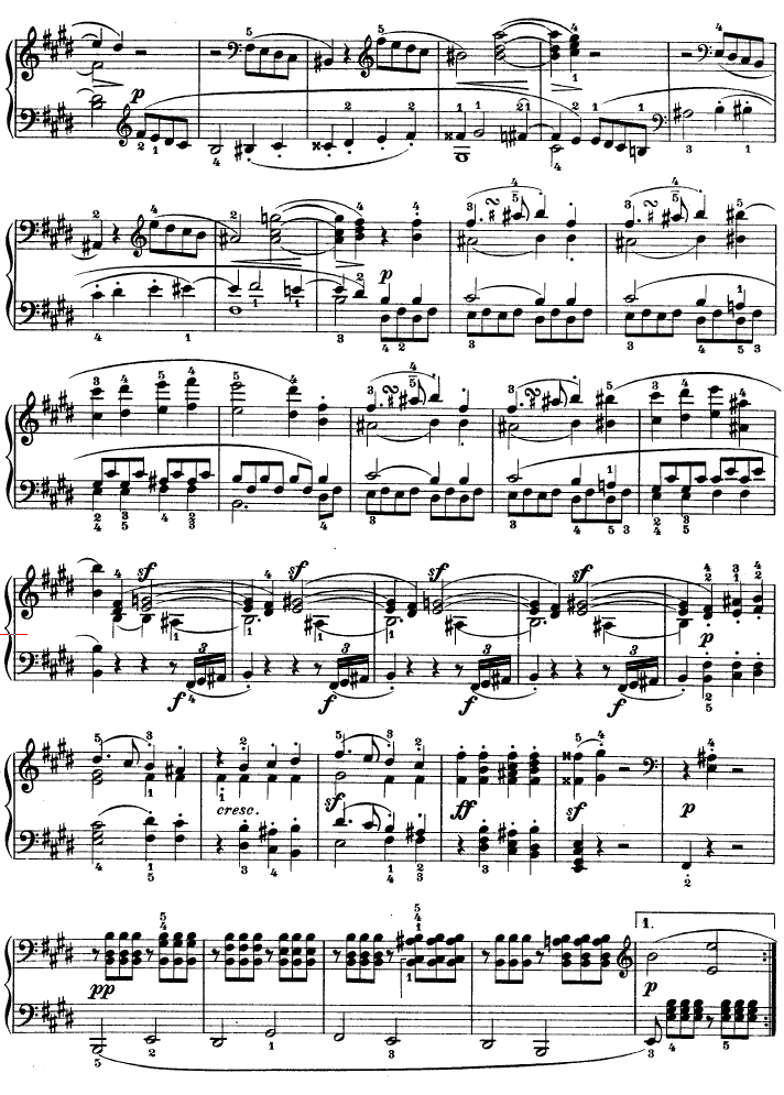 E大调第九钢琴奏鸣曲　Op. 14 No—1钢琴曲谱（图2）