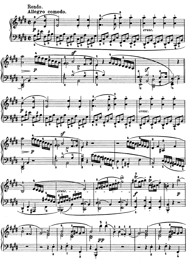 E大调第九钢琴奏鸣曲　Op. 14 No—1钢琴曲谱（图9）