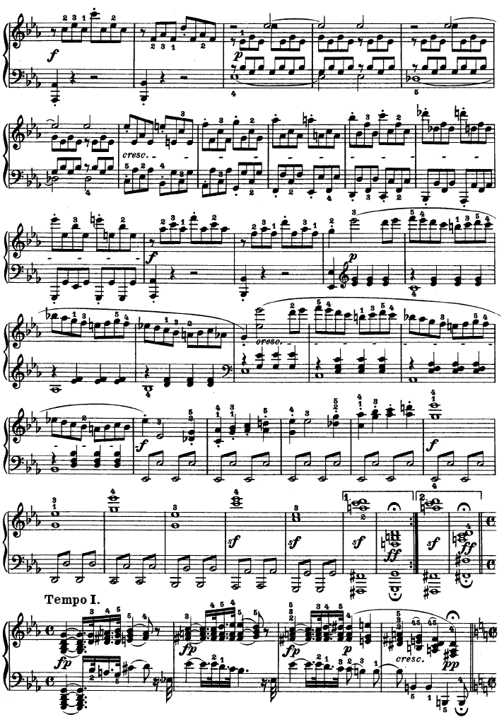 C小调第八琴奏鸣曲（悲怆）Op—13钢琴曲谱（图4）