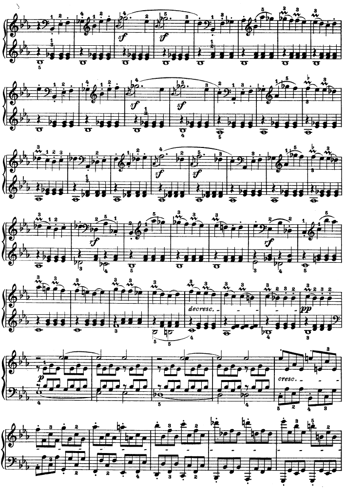 C小调第八琴奏鸣曲（悲怆）Op—13钢琴曲谱（图3）