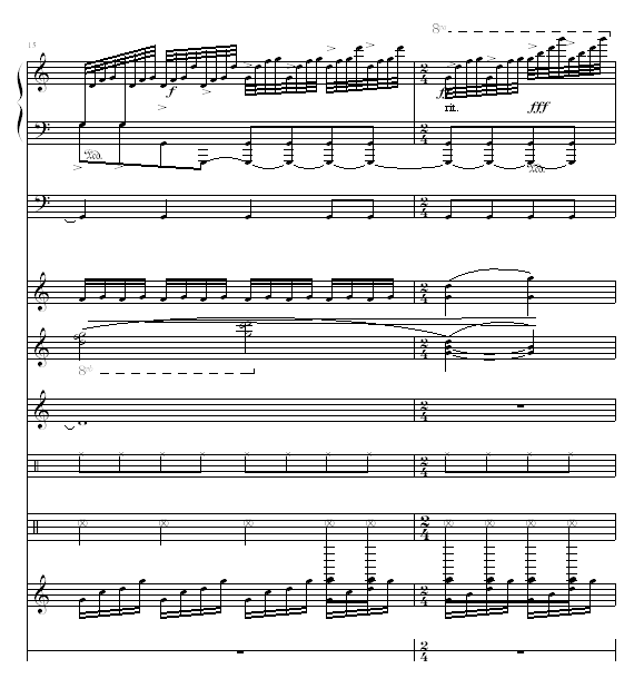 水边的阿狄丽娜 -（乐队总谱版）钢琴曲谱（图8）
