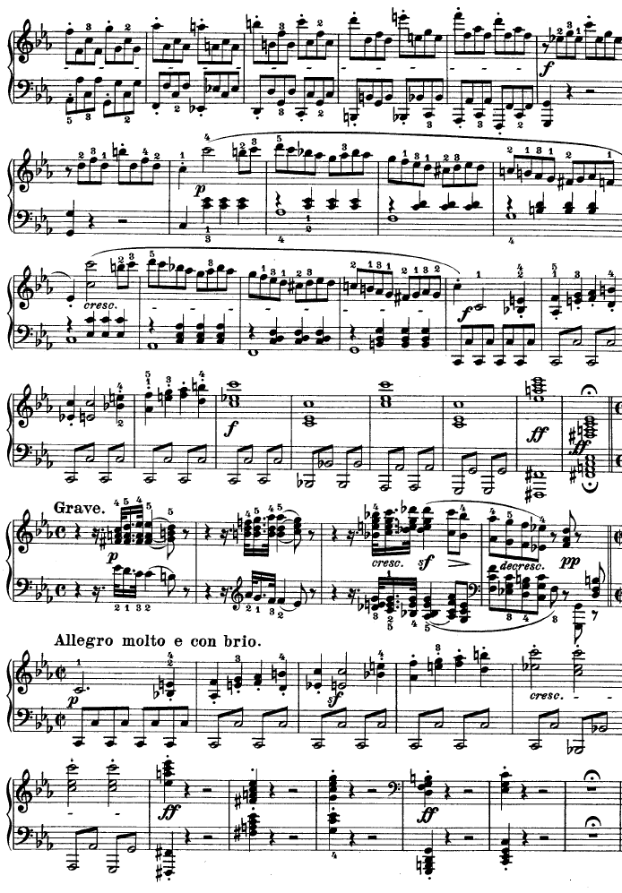 C小调第八琴奏鸣曲（悲怆）Op—13钢琴曲谱（图8）