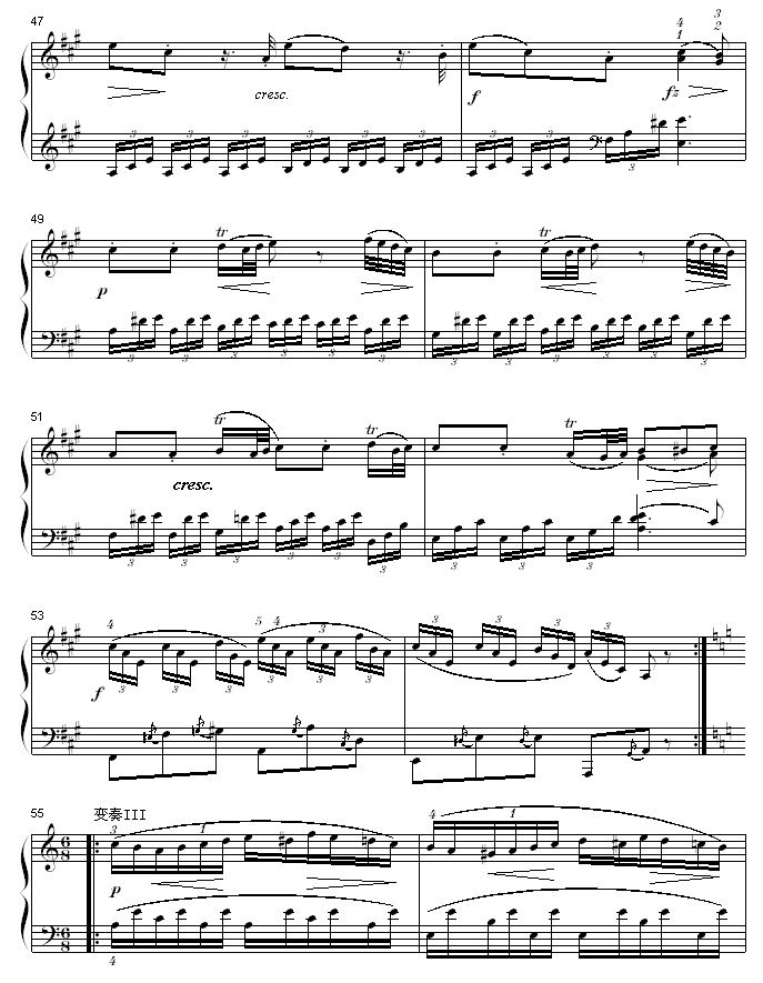 A大调钢琴奏鸣曲K331-寒风钢琴曲谱（图4）