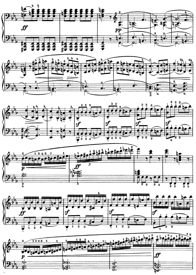 降E大调第四钢琴奏鸣曲-Op.7钢琴曲谱（图3）