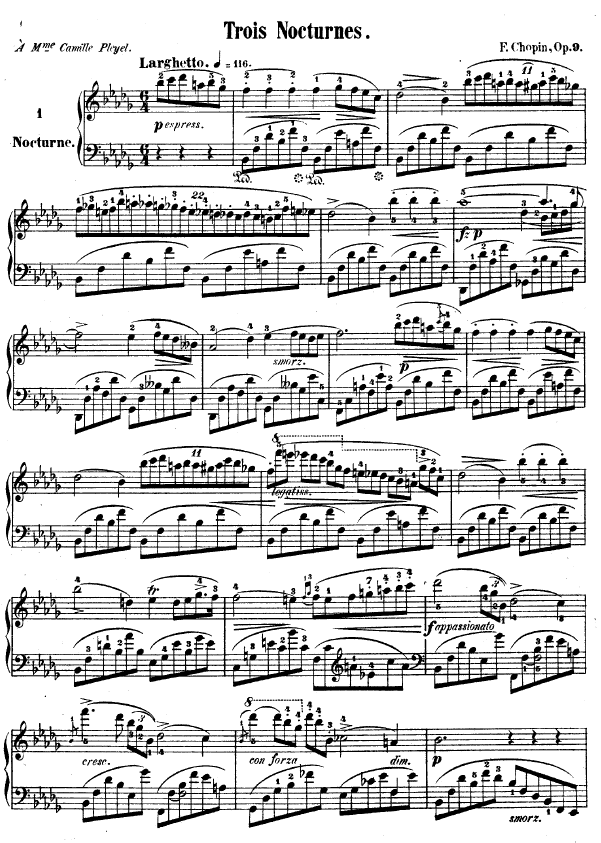 夜曲No.1 - Op.9-1钢琴曲谱（图1）