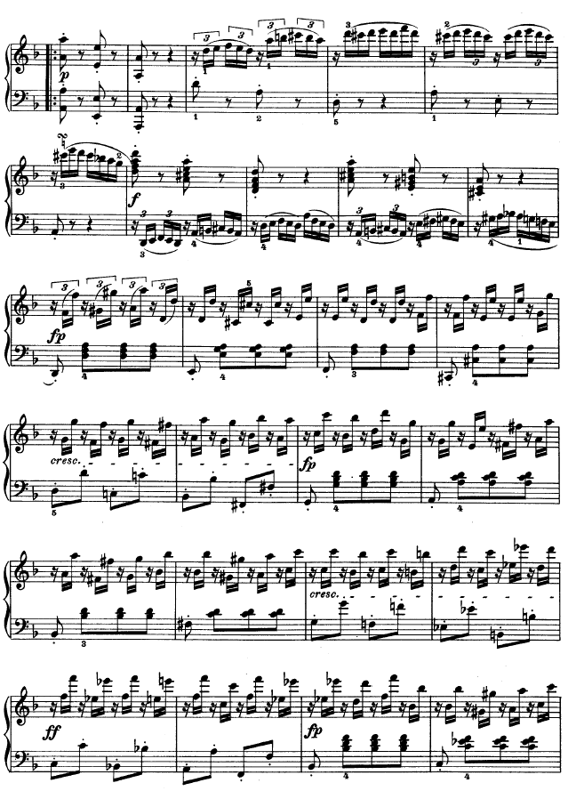 F大调第六钢琴奏鸣曲 - Op.10—2钢琴曲谱（图3）