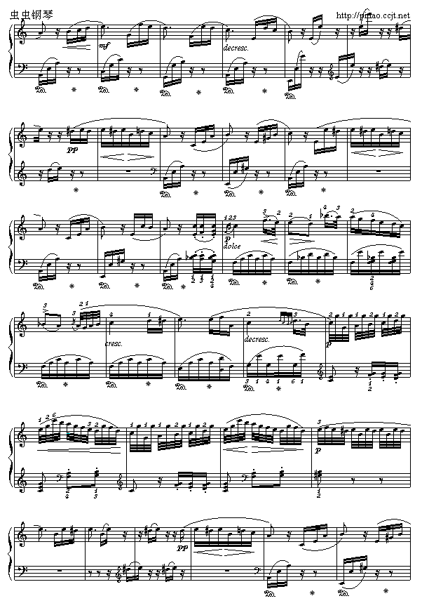 致爱丽丝-For Elise钢琴曲谱（图2）