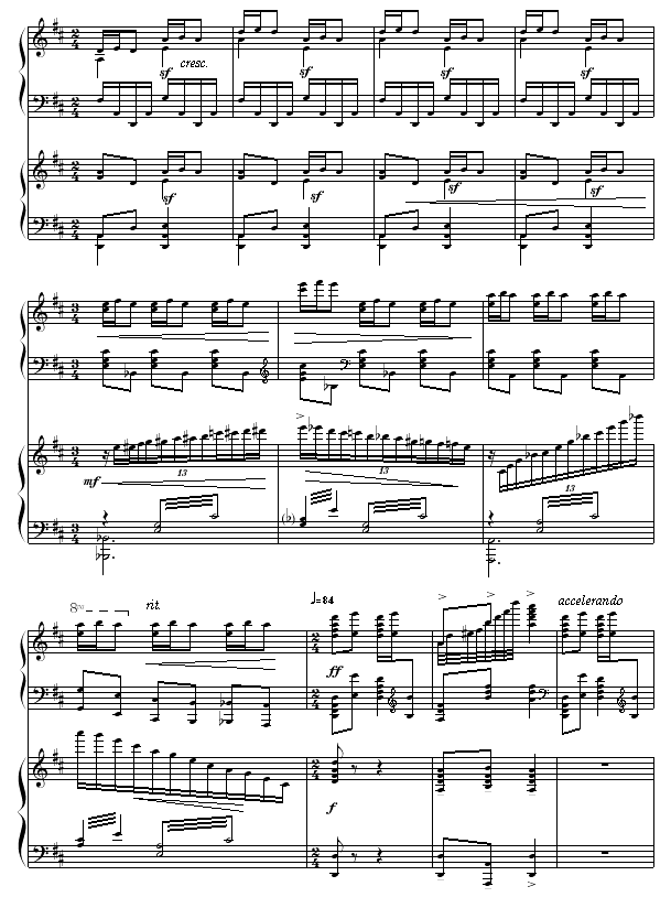 黄河船夫曲钢琴曲谱（图4）
