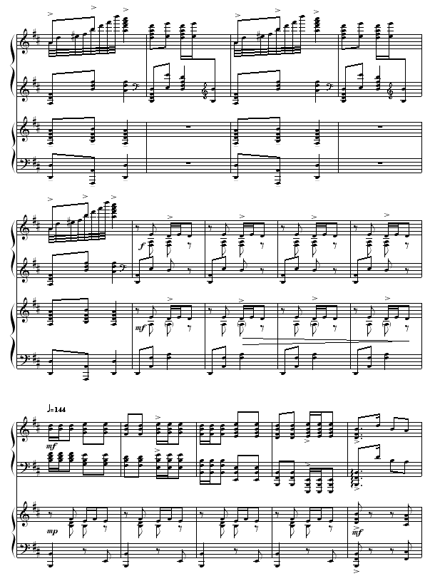 黄河船夫曲钢琴曲谱（图5）