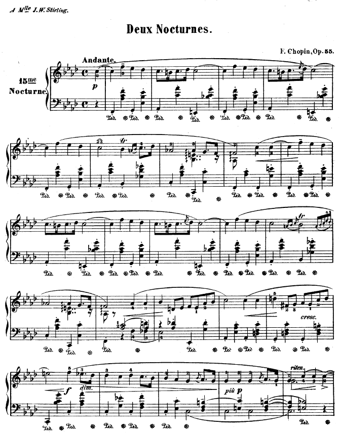 夜曲No.15 - OP.55-1钢琴曲谱（图1）