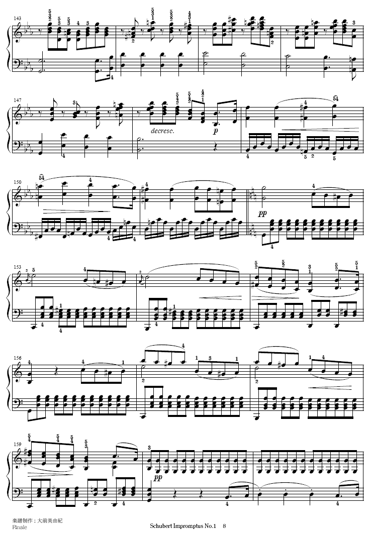 即兴曲Op.90-1钢琴曲谱（图8）