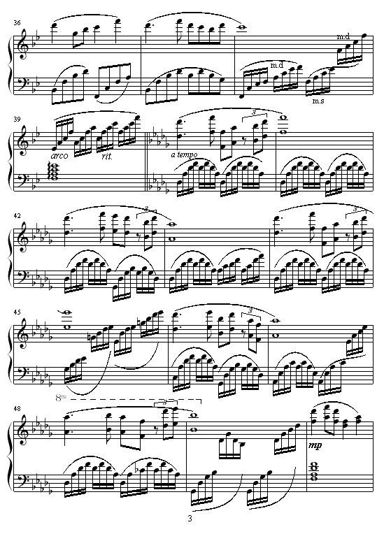 何日君再来钢琴曲谱（图3）
