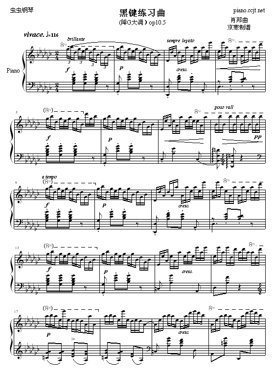 黑键练习曲钢琴曲谱（图1）