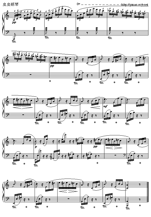 致爱丽丝-For Elise钢琴曲谱（图4）
