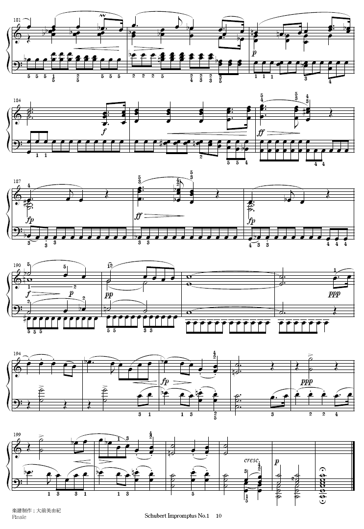 即兴曲Op.90-1钢琴曲谱（图10）