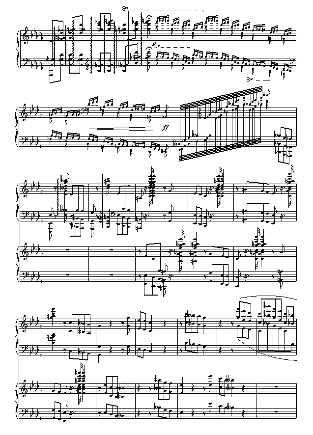 降b小调第一钢琴协奏曲(两架钢琴谱）钢琴曲谱（图4）