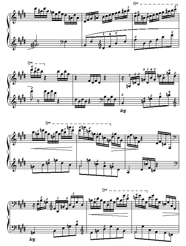E大调练习曲钢琴曲谱（图3）