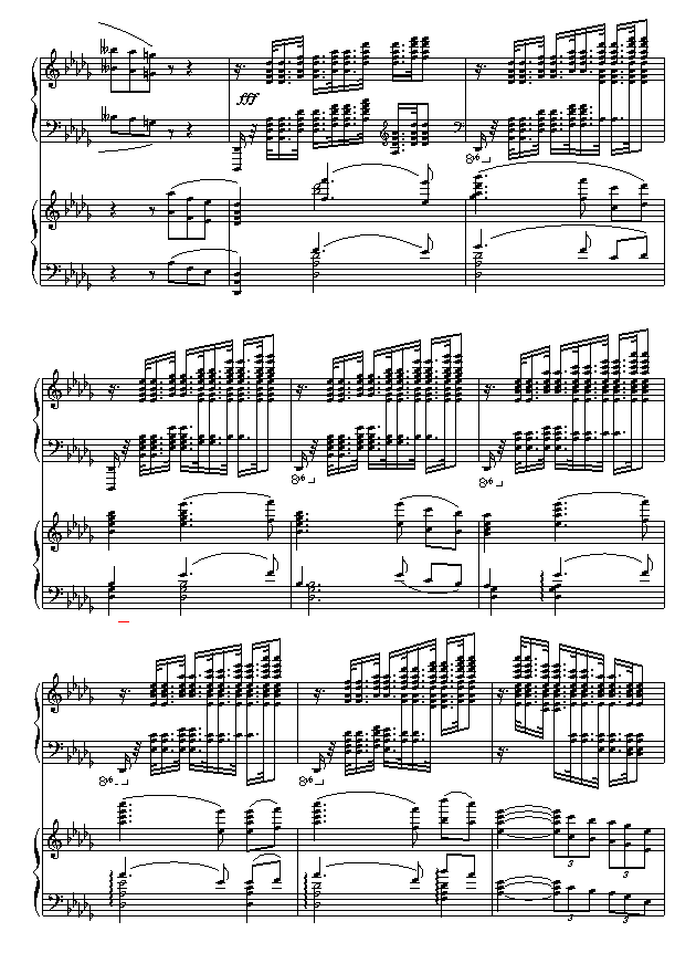 降b小调第一钢琴协奏曲(两架钢琴谱）钢琴曲谱（图5）