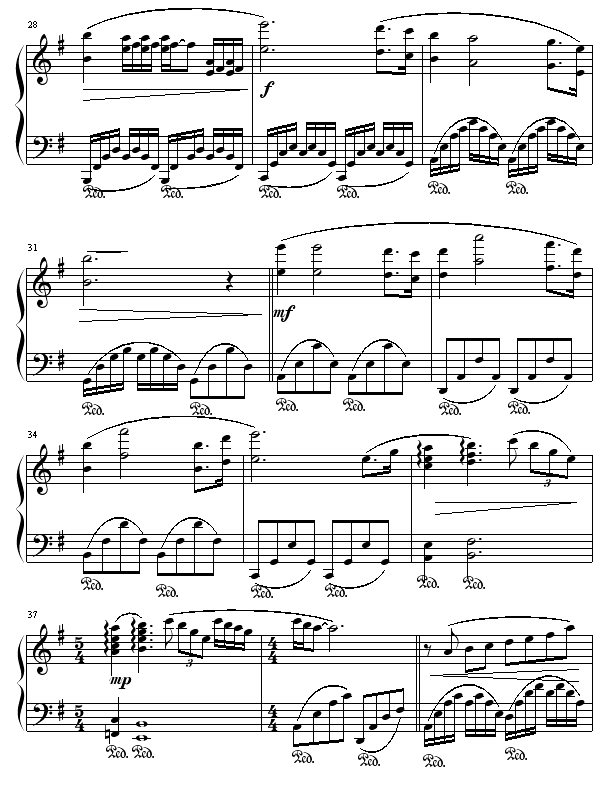 海边的星空钢琴曲谱（图3）