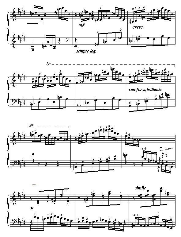 E大调练习曲钢琴曲谱（图4）