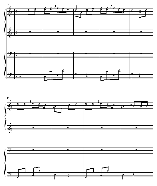 土耳其进行曲四手联弹钢琴曲谱（图2）