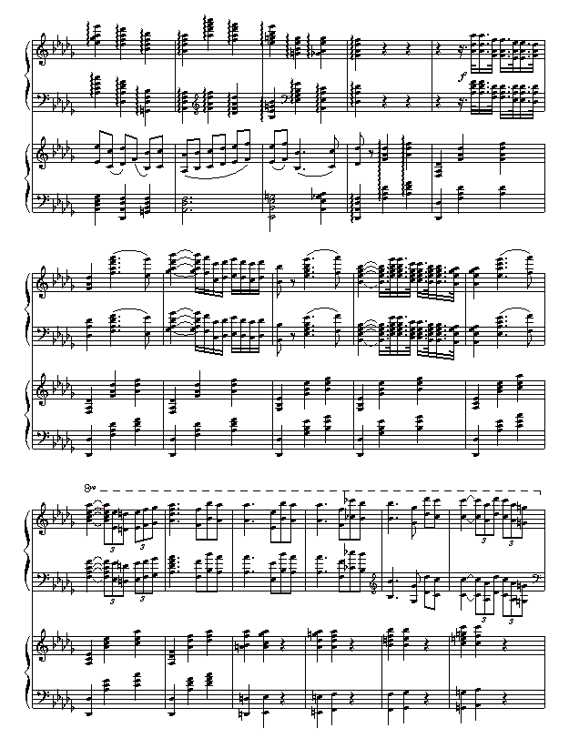 降b小调第一钢琴协奏曲(两架钢琴谱）钢琴曲谱（图2）