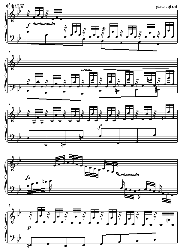 降B大调序曲钢琴曲谱（图2）