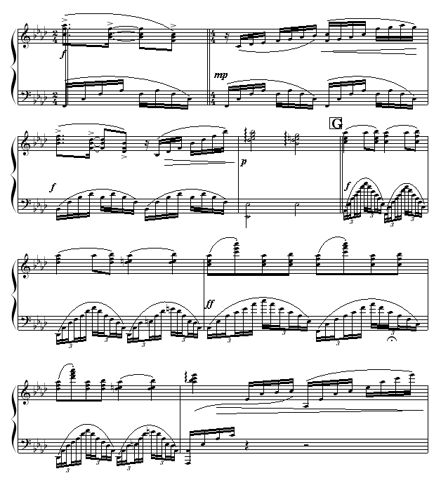 奔放的旋律钢琴曲谱（图6）
