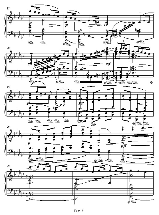 亚麻色头发的女孩钢琴曲谱（图2）