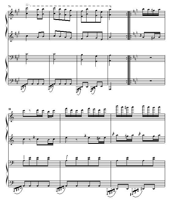 土耳其进行曲四手联弹钢琴曲谱（图12）
