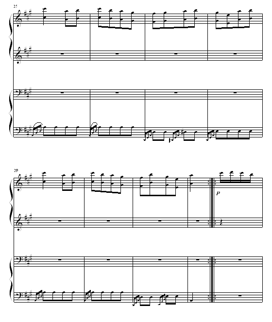 土耳其进行曲四手联弹钢琴曲谱（图4）