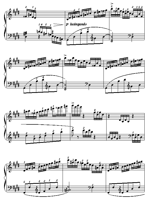 E大调练习曲钢琴曲谱（图2）