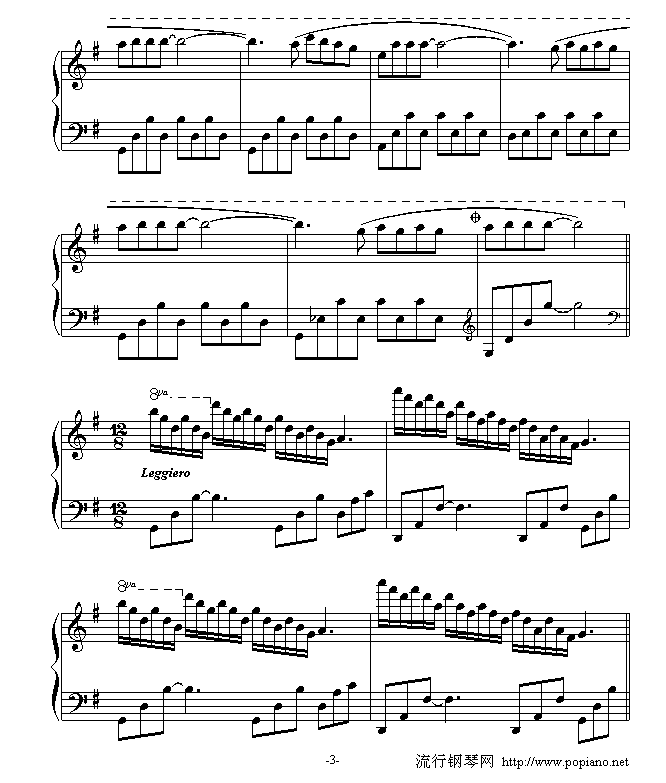 爱的克丽丝汀娜钢琴曲谱（图3）