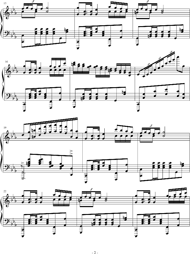 c小调波兰舞曲钢琴曲谱（图2）
