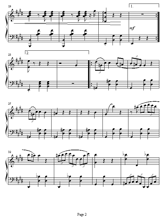 E大调圆舞曲作品Op.55 No.1钢琴曲谱（图2）
