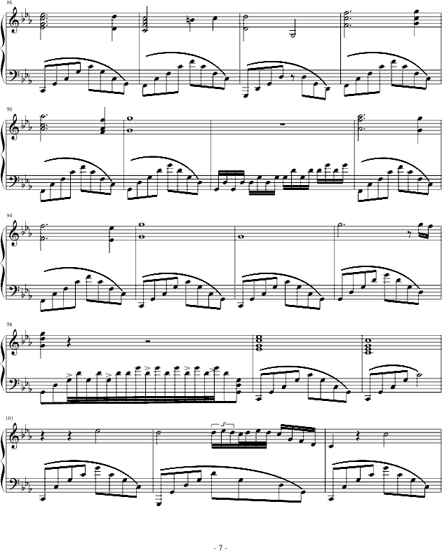伤钢琴曲谱（图7）