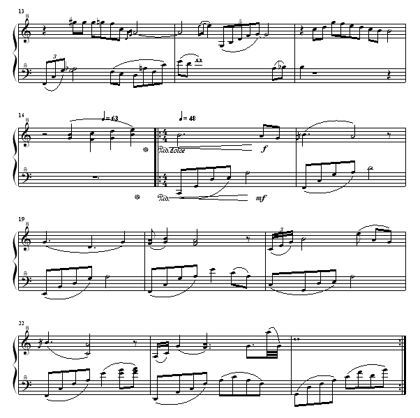 心中的柳絮钢琴曲谱（图2）