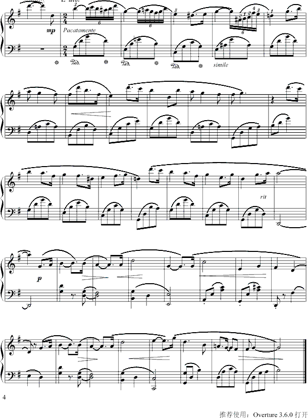 小夜曲钢琴曲谱（图4）