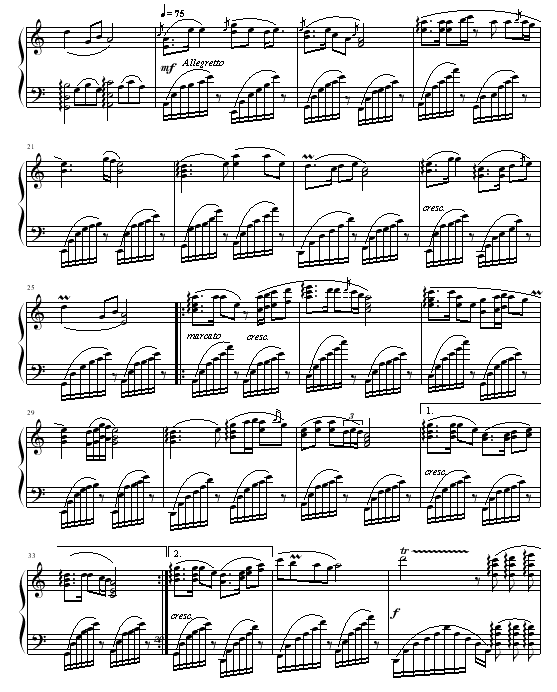 夕阳下的水韵钢琴曲谱（图2）