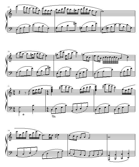幽静田野钢琴曲谱（图3）