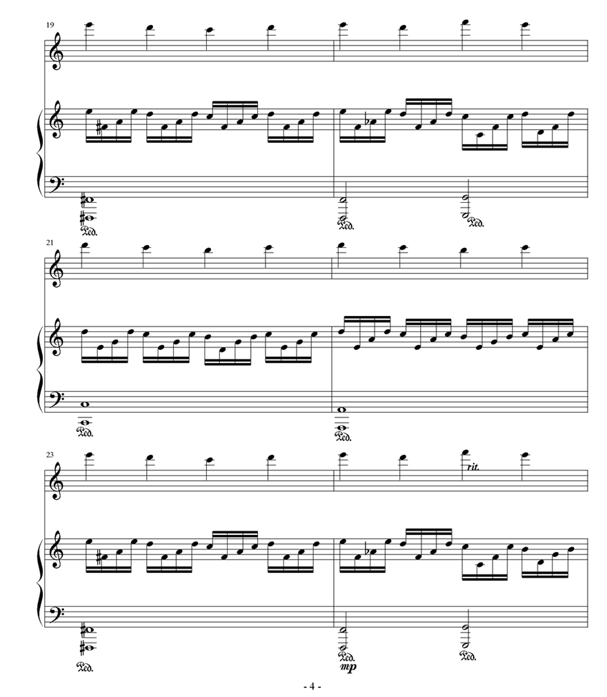 《不能说的秘密》路小雨钢琴曲谱（图4）