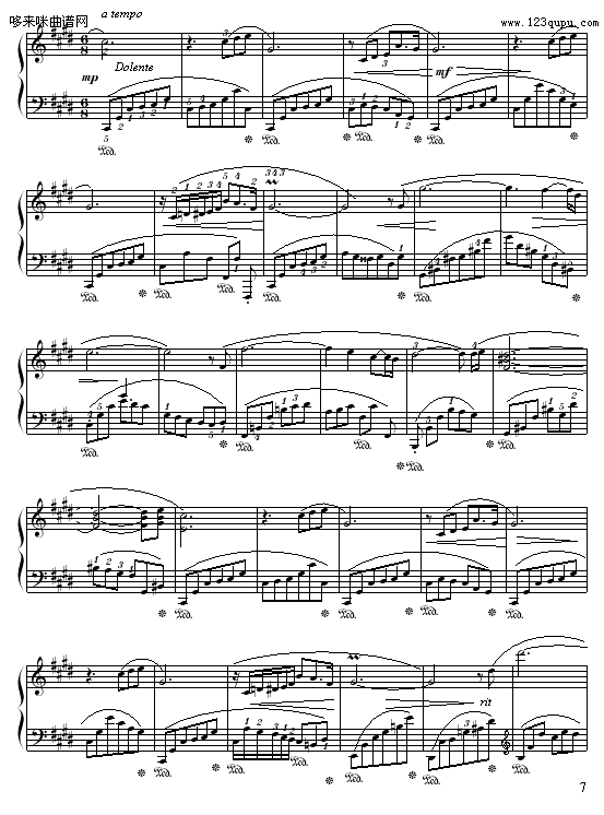 落叶的梦第二首-苗波钢琴曲谱（图7）