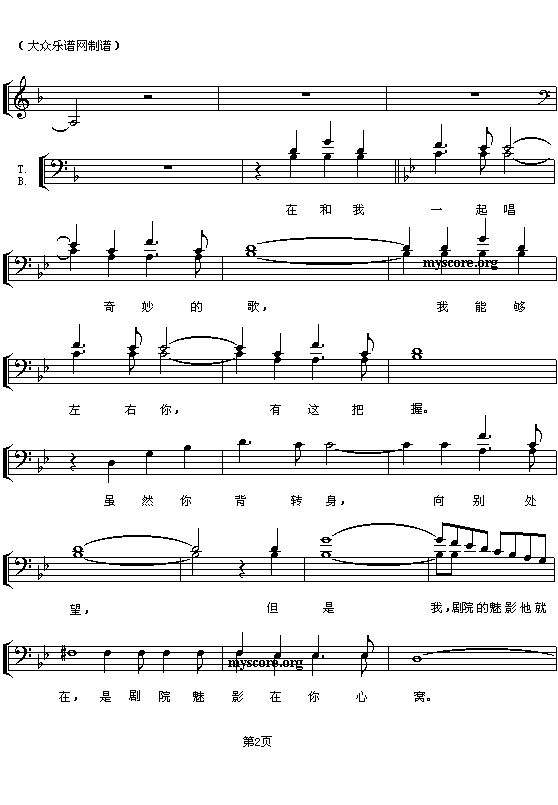 剧院魅影钢琴曲谱（图2）