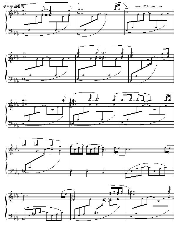 月光下的思念-巴特尔钢琴曲谱（图3）