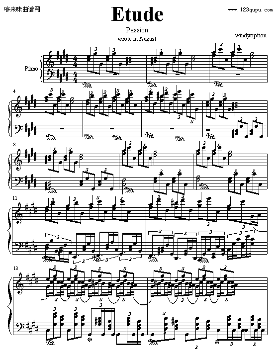 Etude(Passion)-windyoption钢琴曲谱（图1）