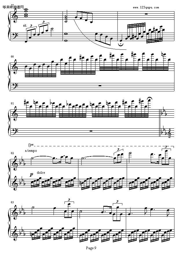 沉思-原创钢琴曲-为失恋而作-大卓钢琴曲谱（图9）